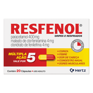 Produto Resfenol 20 cápsulas hertz foto 1
