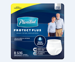 Produto Roupa intima descartavel plenitud protect plus tamanho g/xg pacote com 8 unidades
 foto 1