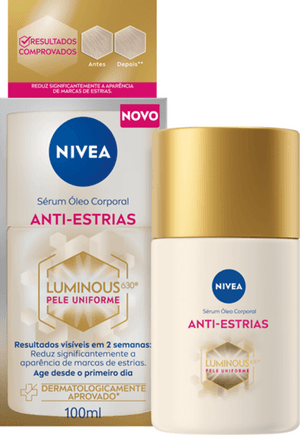 Produto Sérum óleo corporal luminous 630 antiestrias 100ml nivea foto 1