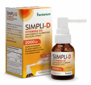 Produto Simpli d 2000ui frasco spray com 20ml uso sublingual - herbarium foto 1