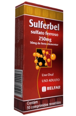 Produto Sulferbel 250mg caixa com 50 comprimidos belfar foto 1