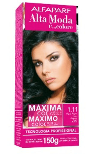 Produto Tintura  alfaparf alta moda kit 1.11 preto azulado foto 1