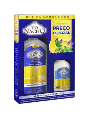Produto Kit antiqueda engrossador shampoo 415ml + condicionador 200ml tio nacho foto 1