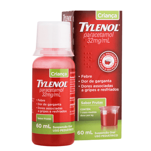 Produto Tylenol paracetamol criança 32mg/ml suspensão oral sabor frutas 60ml foto 1