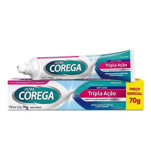 Produto Creme fixador de proteses ultra corega tripla ação sem sabor 70g foto 1