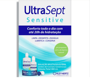 Produto Solução ultrasept sensitive 480ml e estojo para lentes foto 1