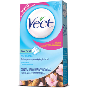 Produto Veet cera fria facial para pele delicadacom 12 folhas foto 1