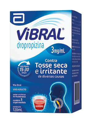 Produto Vibral xarope adulto 120ml sabor framboesa foto 1