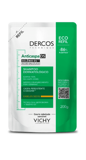 Produto Shampoo anticaspa dercos ds cabelos secos refil 200g vichy

 foto 1
