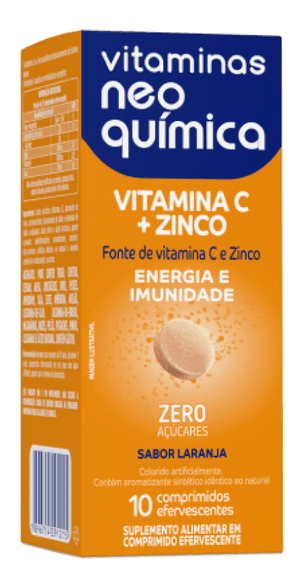 Produto Vitamina c + zinco efervescente 10 comprimidos neo química foto 1
