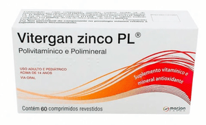 Produto Vitergan zinco pl caixa com 60 comprimidos revestidos foto 1