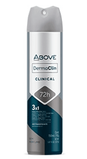 Produto Desodorante aerossol above dermaclin clinical sem perfume 150ml foto 1