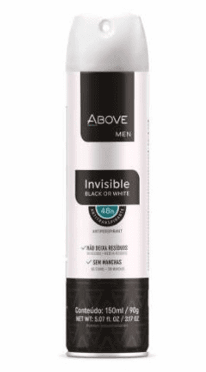 Produto Desodorante aerossol above men invisible black or white 150ml foto 1