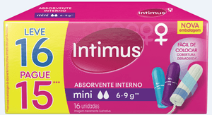 Produto Absorvente intimus interno mini leve 16 unidades pague 15 unidades foto 1