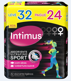 Produto Absorvente intimus ultrafino sport com abas leve 32 unidades pague 24 unidades foto 1