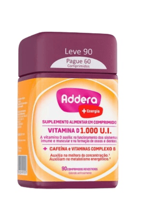Produto Addera + energia 1000ui frasco com 90 comprimidos revestidos foto 1
