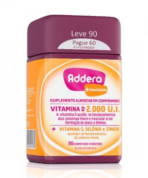 Produto Vitamina d addera + imunidade 2000 u.i. 90 comprimidos revestidos foto 1