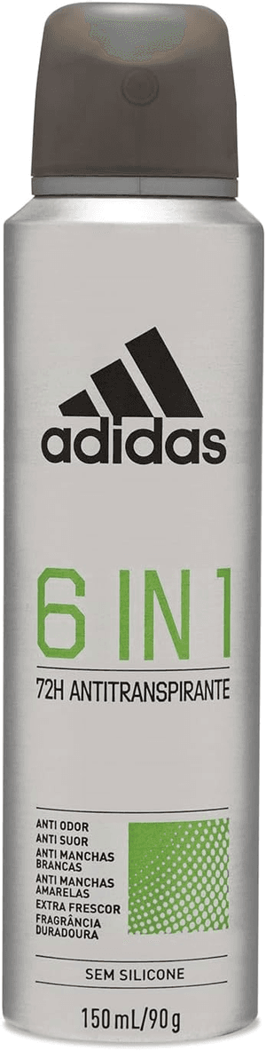 Produto Desodorante antitranspirante aerossol 6 em 1 masculino 150ml adidas foto 1