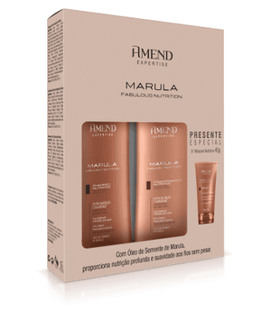 Produto Kit expertise marula fabulou nutrition shampoo 250ml + condicionador 250ml + máscara reconstrutora 45g amend foto 1