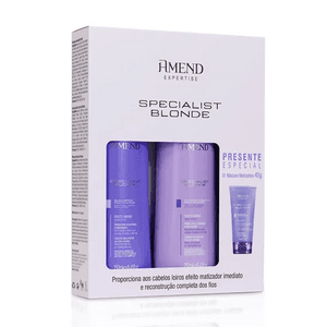 Produto Kit expertise specialist blonde shampoo 250ml + condicionador 250ml + máscara matizadora 45g amend foto 1