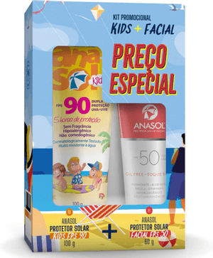 Produto Kit protetor solar corporal kids fps90 100g + facial fps50 60g anasol foto 1