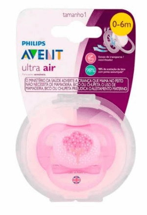 Produto Avent chupeta ultra air rosa 0 a 6 meses com 1 unidade
 foto 1
