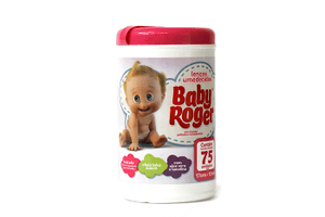 Produto Lenco umedecido baby roger pote rosa com 75 unidades foto 1
