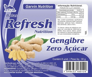 Produto Balas refresh gengibre 38g garvin nutrition foto 1