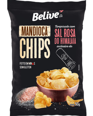 Produto Belive chips de mandioca 50g sabor sal do himalaia foto 1