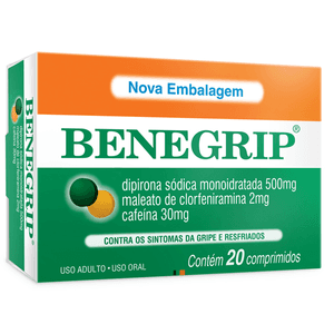 Produto Benegrip caixa com 20 comprimidos revestidos uso adulto foto 1