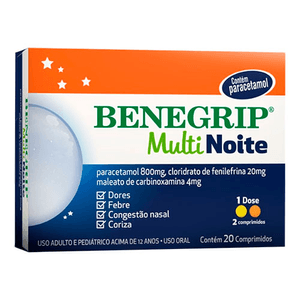 Produto Benegrip multi noite com 20 comprimidos
 foto 1