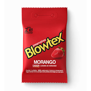 Produto Preservativo blowtex de bolso morango com 3 unidades foto 1