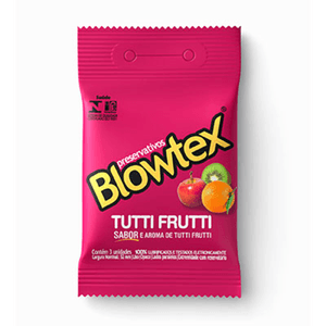 Produto Preservativo blowtex tutti-frutti embalagem com 3 unidades foto 1