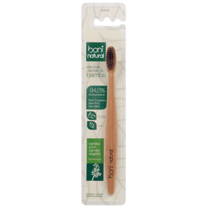 Produto Escova dental de bambu boni natural cerdas com carvão vegetal 01 unidade
 foto 1