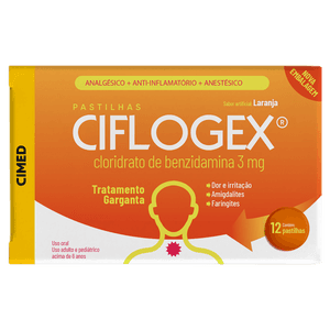 Produto Ciflogex laranja 12 pastilhas cimed foto 1