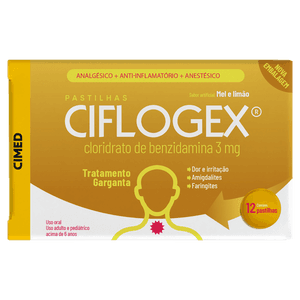 Produto Ciflogex mel-limão 12 pastilhas cimed foto 1
