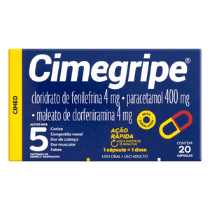 Produto Cimegripe caixa 20 cápsulas cimed foto 1