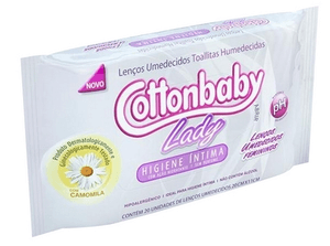 Produto Lenco umedecido cottonbaby flowpack lady higiene intima com 20 unidades foto 1