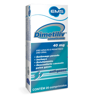 Produto Dimetiliv 40 mg com 20 comprimidos ems foto 1