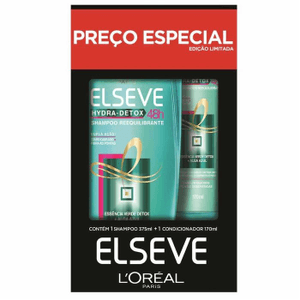 Produto Kit elseve hydra detox shampoo reequilibrante 375ml + condicionador 170ml
 foto 1