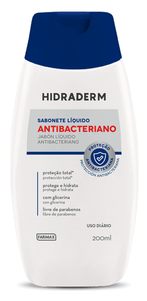 Produto Sabonete líquido hidraderm farmax antibacteriano 200ml foto 1