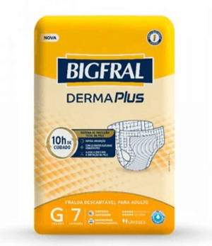 Produto Fralda descartavel para incontinencia bigfral derma plus tamanho g com 7 unidades foto 1