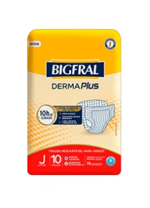 Produto Fralda descartavel para incontinencia bigfral derma plus tamanho juvenil com 10 unidades foto 1