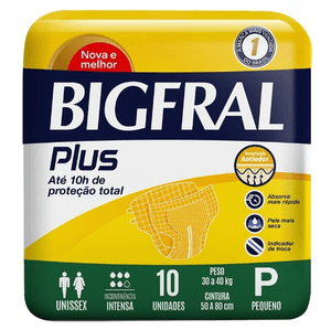 Produto Fralda para incontinencia bigfral plus tamanho p pacote com 10 unidades foto 1