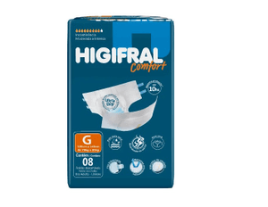 Produto Fralda para incontinencia higifral confort g 8un foto 1