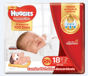 Produto Fralda descartavel infantil huggies supreme care primeiro 100 dias rn pacote com 18 unidades foto 1