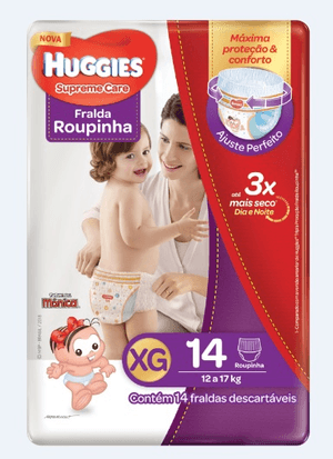Produto Fralda descartavel infantil huggies supreme care roupinha tamanho xg pacote com 14 unidades foto 1