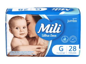 Produto Fralda descartável infantil mili ultra seca jumbo g com 28 unidades foto 1