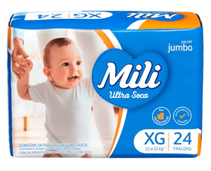 Produto Fralda descartável infantil mili ultra seca jumbo xg com 24 unidades foto 1