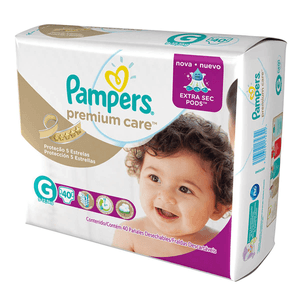 Produto Fralda infantil pampers premium care mega g com 40 unidades foto 1